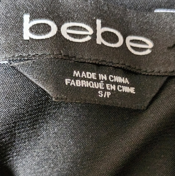 Bebe black bobycon long sleeve golden sequin mini dress size small - Picture 4 of 5